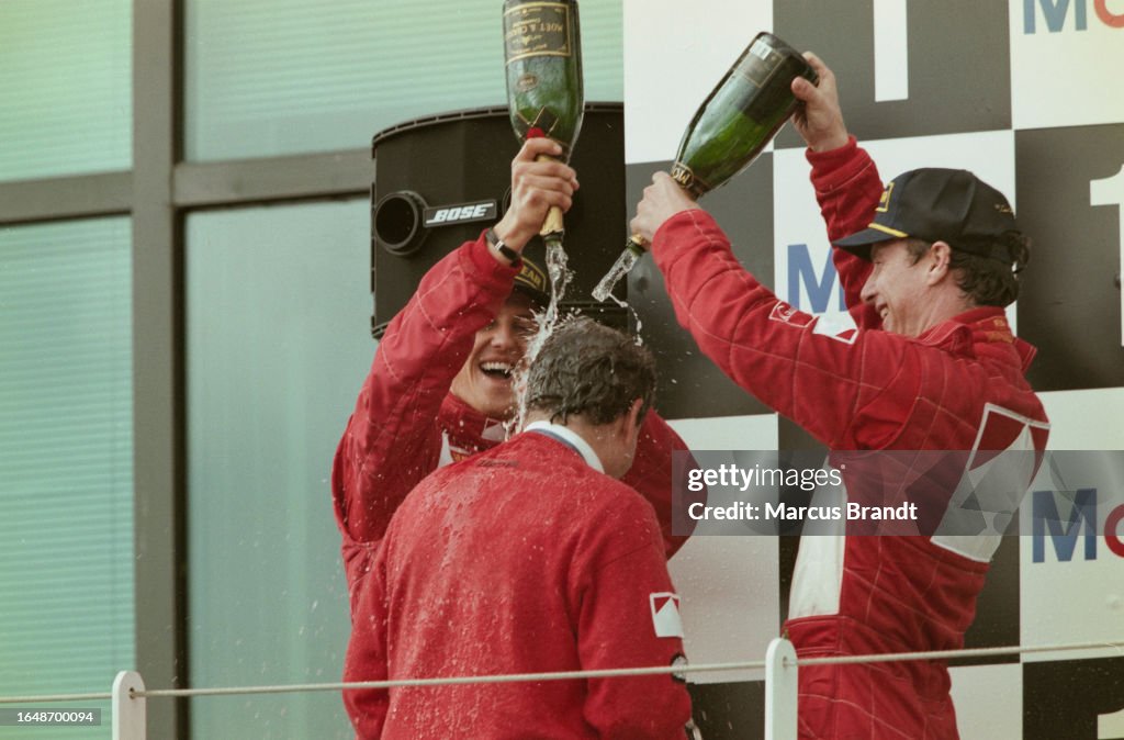 1997 French Grand Prix - Michael Schumacher, Jean Todt & Eddie Irvine