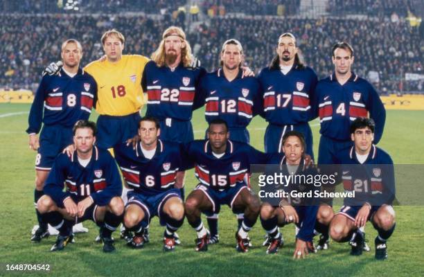 The United States team poses for a team photo ahead of the International Friendly match between Belgium and the USA, held at the King Baudouin...