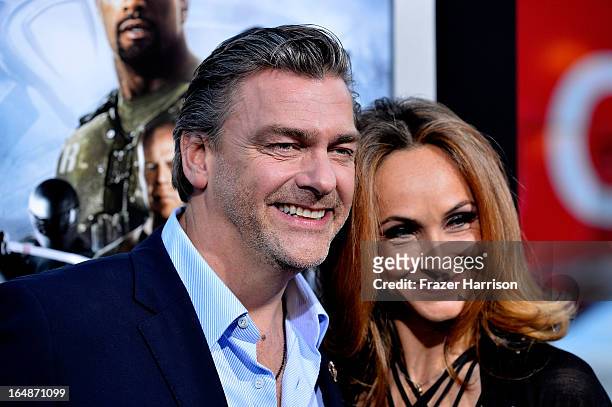Actor Ray Stevenson and Elisabetta Caraccia arrive at the premiere of Paramount Pictures' "G.I. Joe: Retaliation" at TCL Chinese Theatre on March 28,...