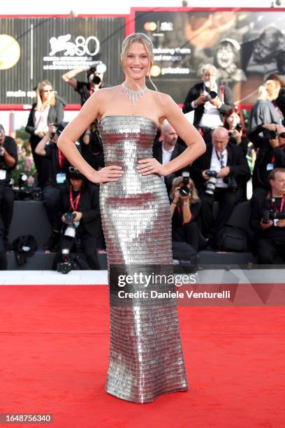 Toni Garrn attends the opening red carpet at the 80th Venice International Film Festival on August 30, 2023 in Venice, Italy.