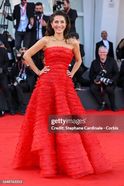 Patroness Caterina Murino attends the opening red carpet at the 80th Venice International Film Festival on August 30, 2023 in Venice, Italy.