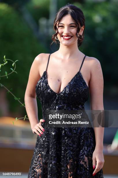 Ronni Hawk arrives at the Hotel Excelsior pier for the 80th Venice International Film Festival 2023 on August 30, 2023 in Venice, Italy.