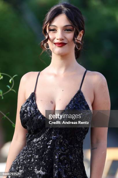 Ronni Hawk arrives at the Hotel Excelsior pier for the 80th Venice International Film Festival 2023 on August 30, 2023 in Venice, Italy.