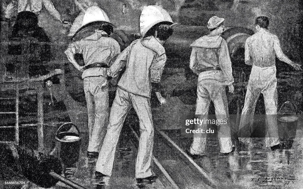 Main control tower of a battleship