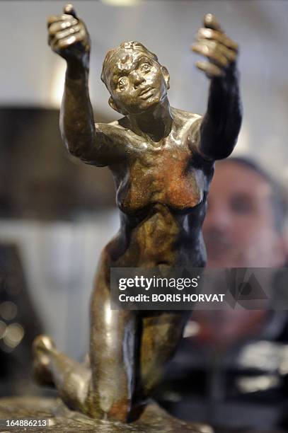 Sculpture of French sculptor Camille Claudel is pictured at the psychiatric hospital of Monfavet, near Avignon, southeastern France, on March 27,...