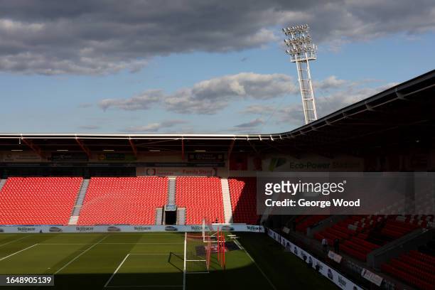 General view inside the stadium prior to the Carabao Cup Second Round match between Doncaster Rovers and Everton at Keepmoat Stadium on August 30,...