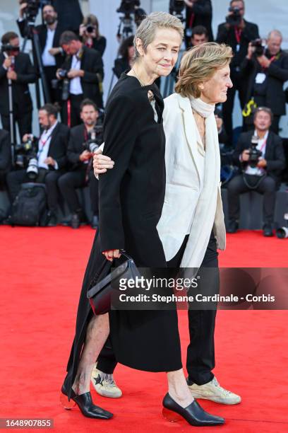 Charlotte Rampling and Liliana Cavani attend the opening red carpet at the 80th Venice International Film Festival on August 30, 2023 in Venice,...