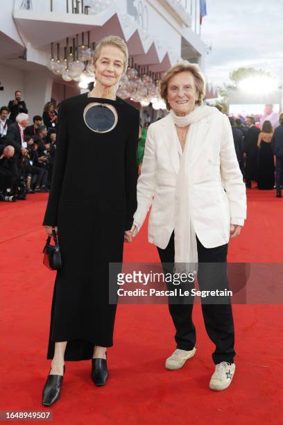 Charlotte Rampling and Liliana Cavani attend the opening red carpet at the 80th Venice International Film Festival on August 30, 2023 in Venice,...