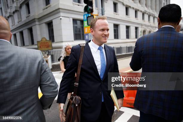 Brian Tevis, attorney for former Donald Trump lawyer Rudy Giuliani, outside the Fulton County Courthouse in Atlanta, Georgia, US, on Wednesday, Sept....