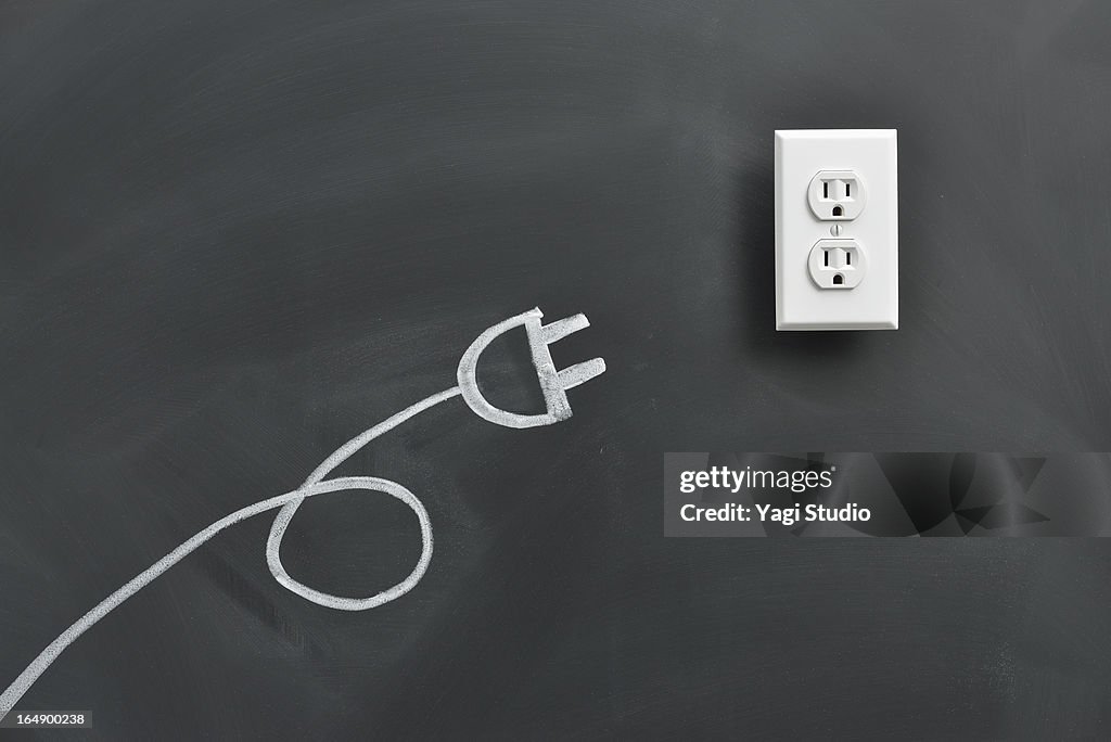 Plug drawing on the blackboard