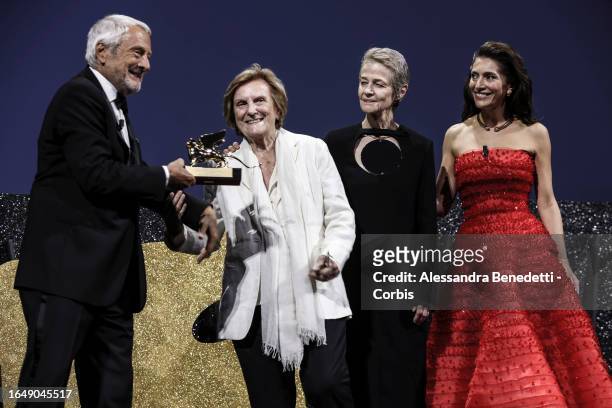 Director Liliana Cavani receives the Golden Lion for Lifetime Achievement during the opening ceremony of the 80th Venice International Film Festival,...