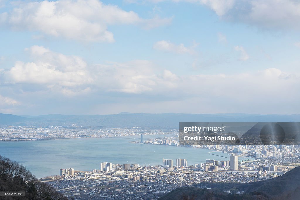 Cityscape of Shiga Prefecture, Japan.