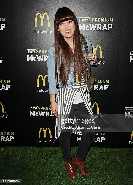 Actress Hana Mae Lee attends the McDonald's Premium McWrap launch party at Paramount Studios on March 28, 2013 in Hollywood, California.