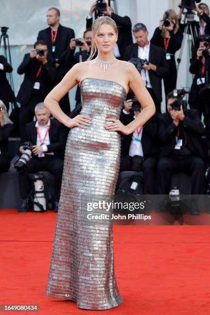 Toni Garrn attends the opening red carpet at the 80th Venice International Film Festival on August 30, 2023 in Venice, Italy.