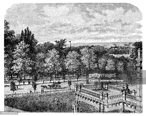 prospect park in buffalo, new york, united states - 19th century - prospect park stock illustrations