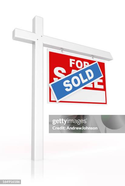 real estate sold sign - sälja bildbanksfoton och bilder