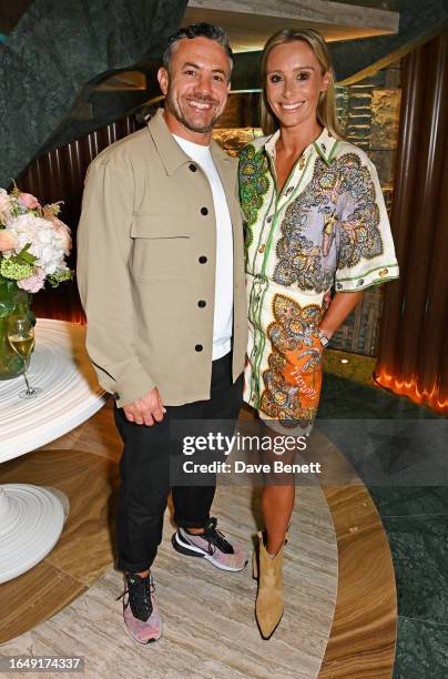 Warren Brown and Anna Woolhouse attend the VIP launch of Pavyllon London and Bar Antoine at Four Seasons Hotel London at Park Lane on September 6,...