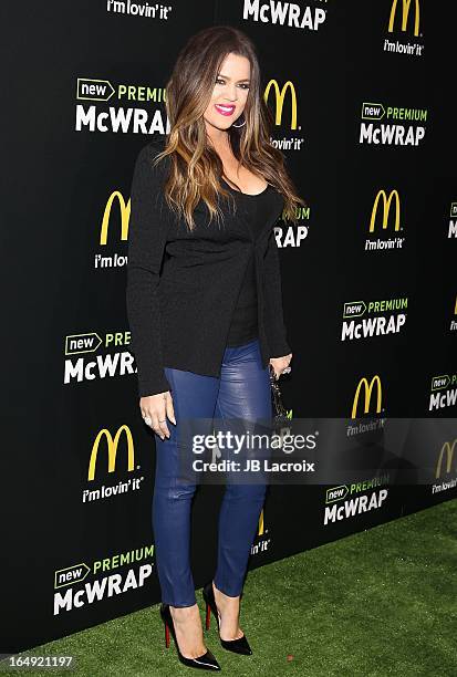 Khloe Kardashian attends the McDonald's Premium McWrap Launch Party held at Paramount Studios on March 28, 2013 in Hollywood, California.