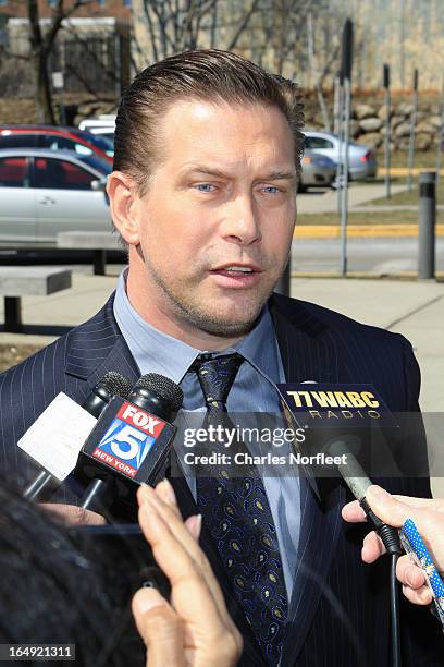 Actor Stephen Baldwin addresses the media after pleading guilty at Rockland County Courthouse on March 29, 2013 in New City, New York. Baldwin, a...