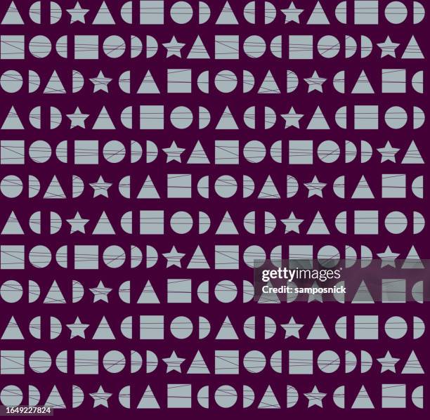 mini moon mod geometric shapes seamless patterned background - tiny triangle pattern stock illustrations