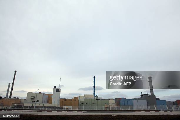 View of French nuclear group Areva's La Hague factory, a nuclear fuel reprocessing plant, taken on March 29, 2013 in Beaumont-Hague, northwestern...