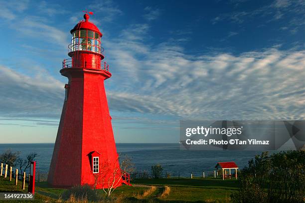 big red one - gaspe peninsula stock pictures, royalty-free photos & images