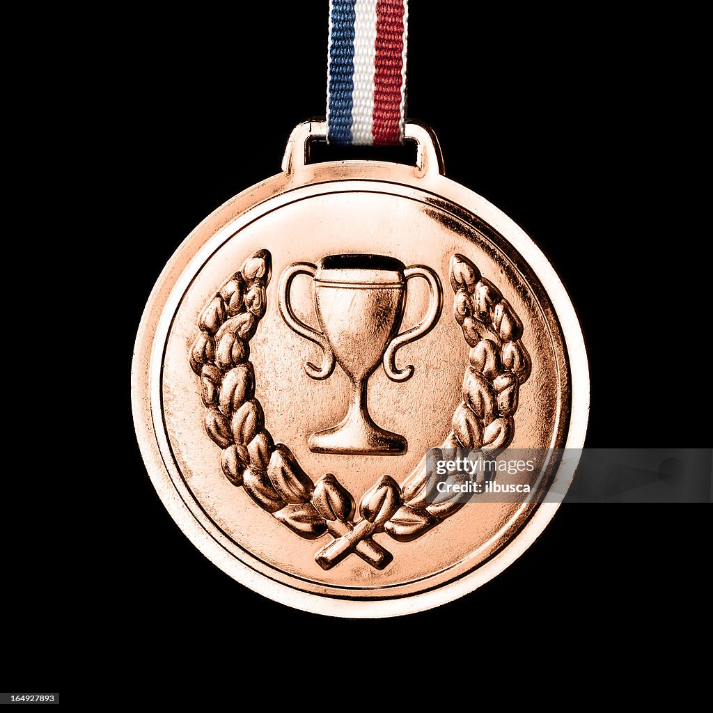 . medals isolated on black: Bronze