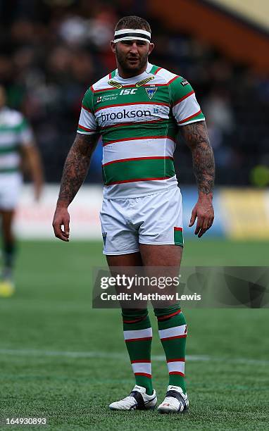 Paul Wood of the Warrington Wolves in action during the Super League match between Widnes Vikings and Warrington Wolves at the Stobart Stadium Halton...