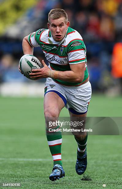 Mike Cooper of the Warrington Wolves in action during the Super League match between Widnes Vikings and Warrington Wolves at the Stobart Stadium...