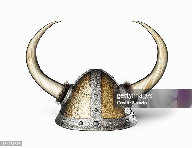 viking helmet - horned stockfoto's en -beelden