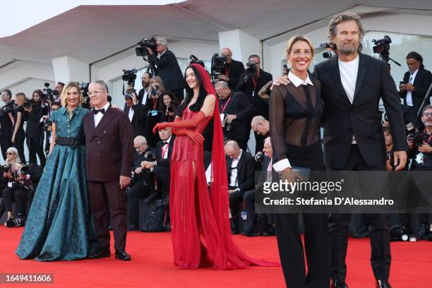 Alessandra Mion, Ernst Knam, Mariacarla Boscono, Rosa Fanti and Carlo Cracco attend the opening red carpet at the 80th Venice International Film...