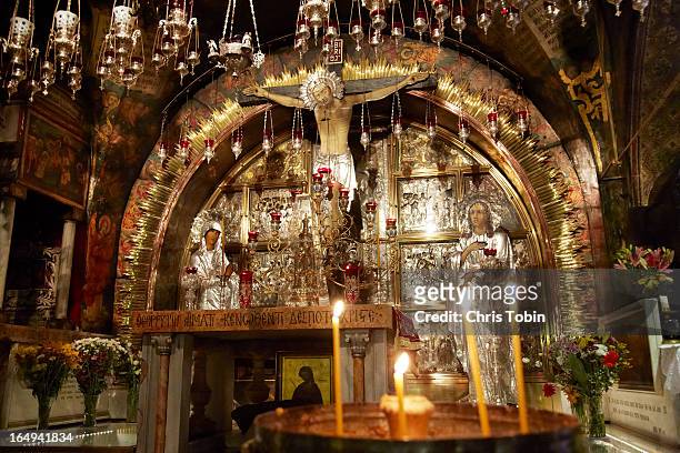 holy sepulcher in jerusalem - church of the holy sepulchre fotografías e imágenes de stock