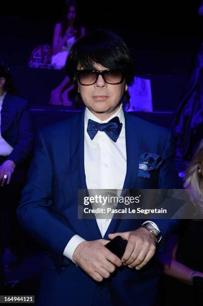 Valentin Yudashkin attends the Slava Zaitsev show during Mercedes-Benz Fashion Week Russia Fall/Winter 2013/2014 at Manege on March 29, 2013 in...