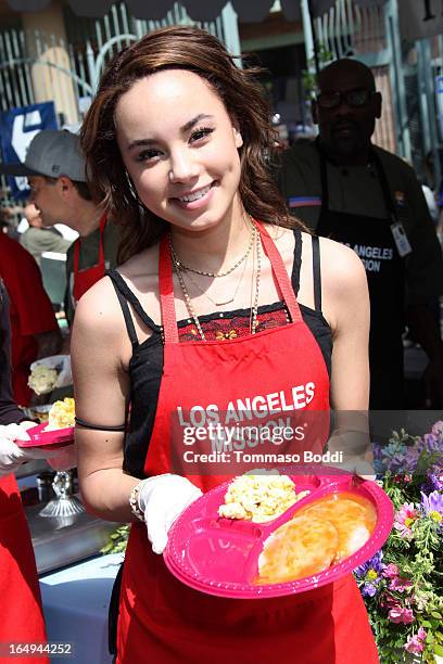 Actress Savannah Jayde attends the Los Angeles Mission Easter celebration held at the Los Angeles Mission on March 29, 2013 in Los Angeles,...