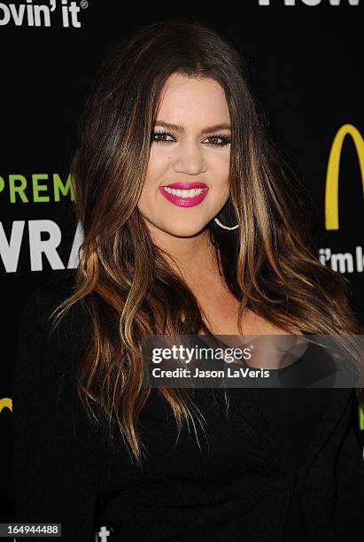 Khloe Kardashian attends the McDonald's Premium McWrap launch party at Paramount Studios on March 28, 2013 in Hollywood, California.