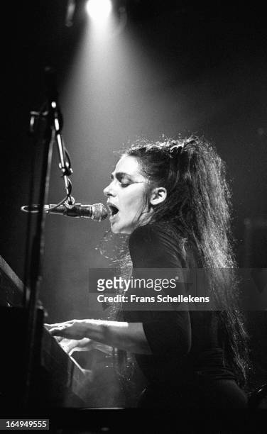 25th NOVEMBER: American singer and composer Diamanda Galas performs live on stage at the Patronaat in Haarlem, Netherlands on 18th November 1988.
