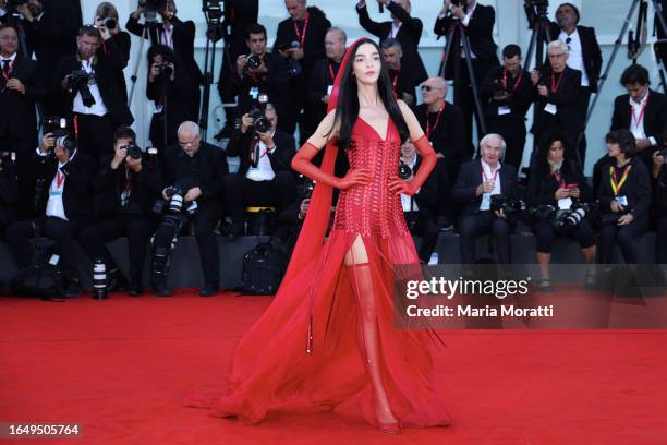 Mariacarla Boscono attends the opening red carpet at the 80th Venice International Film Festival on August 30, 2023 in Venice, Italy.