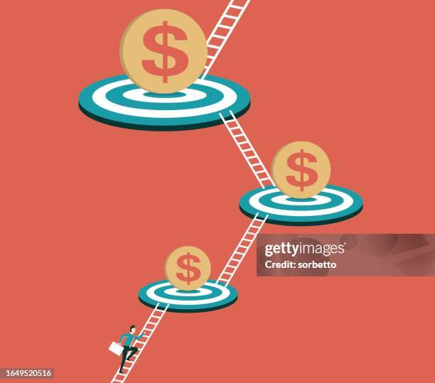 runs over a stock market graph - businessman - pension stock illustrations
