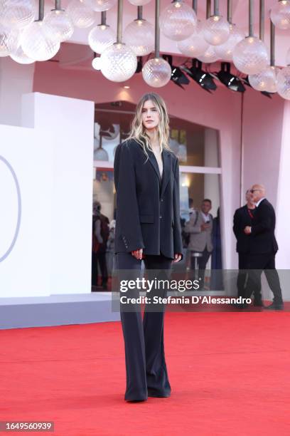 Irina Isasia attends the opening red carpet at the 80th Venice International Film Festival on August 30, 2023 in Venice, Italy.