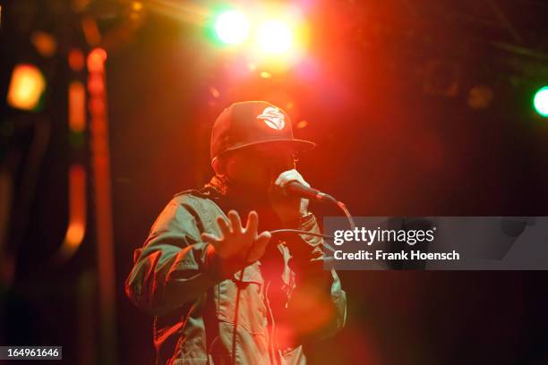 Beatboxer KRNFX performs live in support of Walk Off The Earth during a concert at the Huxleys on March 29, 2013 in Berlin, Germany.