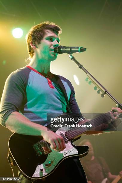 Canadian singer Ryan Marshall of Walk Off The Earth performs live during a concert at the Huxleys on March 29, 2013 in Berlin, Germany.