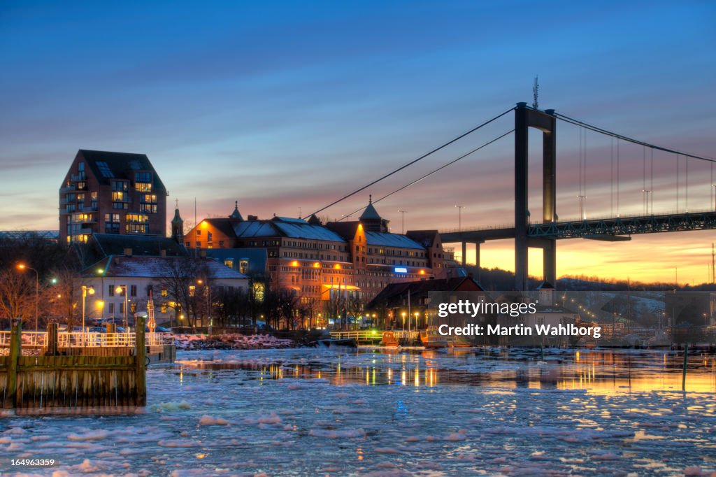 Gothenburg harbor in winter