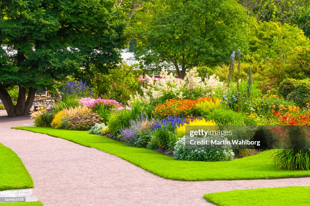 Hermoso jardín de verano