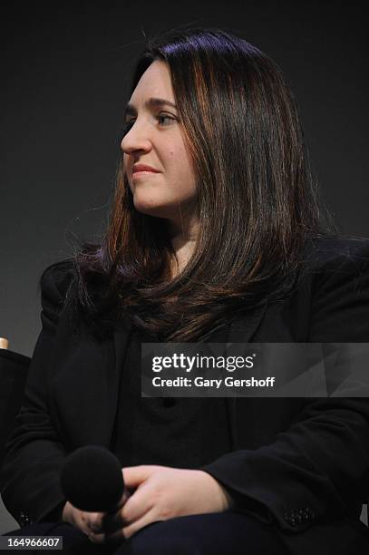 Classical pianist Simone Dinnerstein attends Meet the Musicians at the Apple Store Soho on March 29, 2013 in New York City.