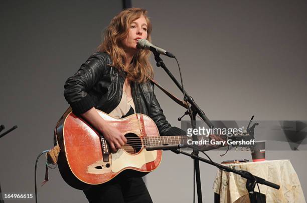 Singer-songwriter Tift Merritt performs live at Meet the Musicians at the Apple Store Soho on March 29, 2013 in New York City.