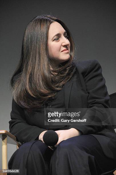 Classical pianist Simone Dinnerstein attends Meet the Musicians at the Apple Store Soho on March 29, 2013 in New York City.