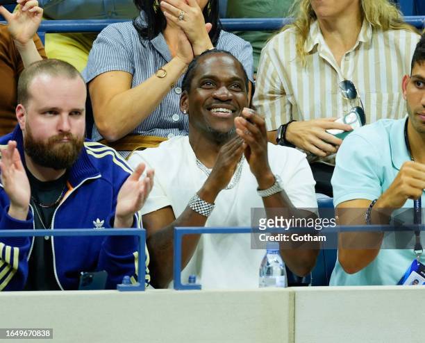 Pusha T is seen at the 2023 US Open Tennis Tournament on August 30, 2023 in New York City.