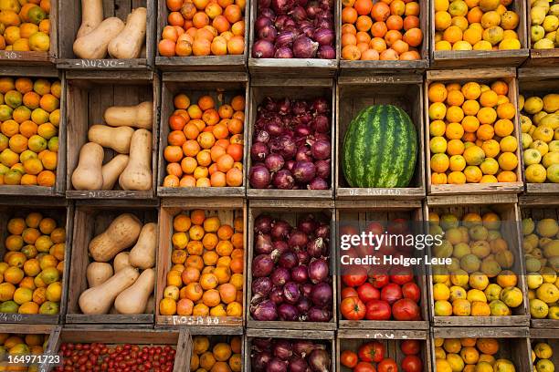 fruit and vegetable stand - uruguay food stock pictures, royalty-free photos & images