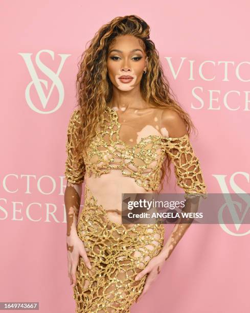 Canadian model Winnie Harlow attends the Victoria's Secret New York Fashion Week kickoff event celebrating Victoria's Secret The Tour '23, at the...