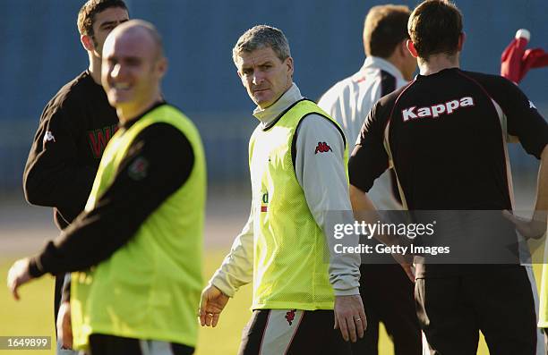 Mark Hughes, the Welsh Manager during Wales team training in Baku, Azerbaijan on November 19, 2002.